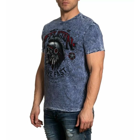 AFFLICTION Men's T-Shirt AC IROQUOIS Premium Black - Picture 7 of 8